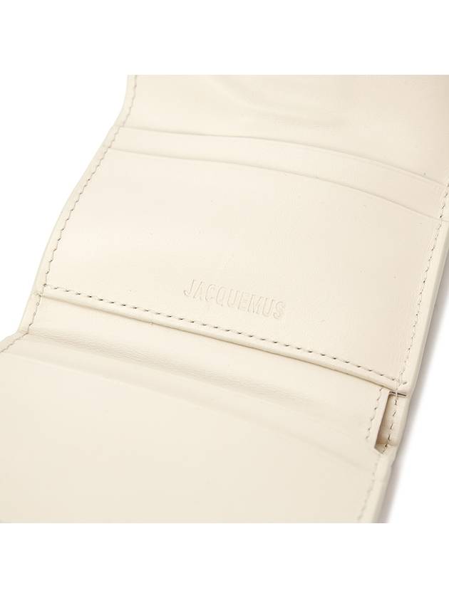 Le Compact Bambino Leather Half Wallet White - JACQUEMUS - BALAAN 7