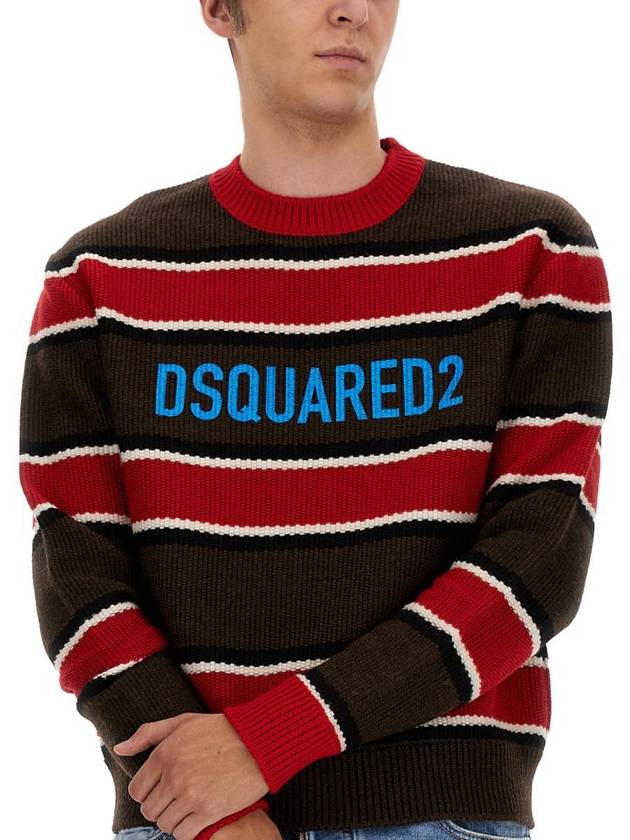 cotton logo striped knit - DSQUARED2 - BALAAN 5