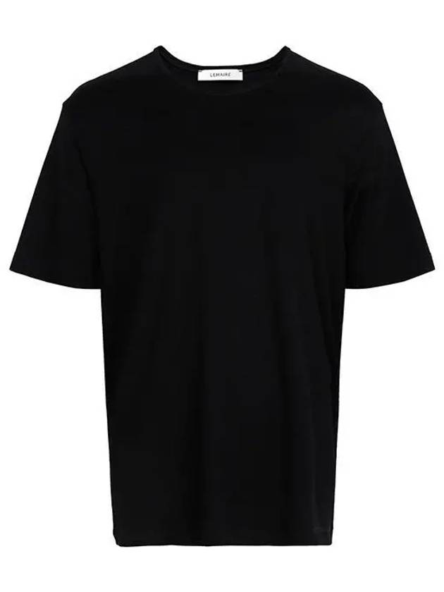 Rib U Neck Short Sleeve T-Shirt Black - LEMAIRE - BALAAN 2