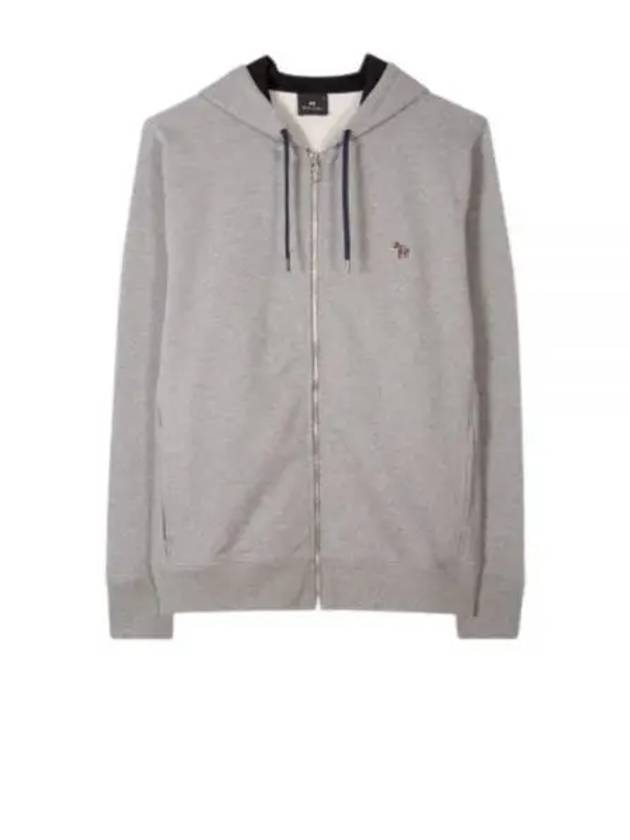 Zebra Logo Cotton Zip Up Hoodie Grey - PAUL SMITH - BALAAN 2