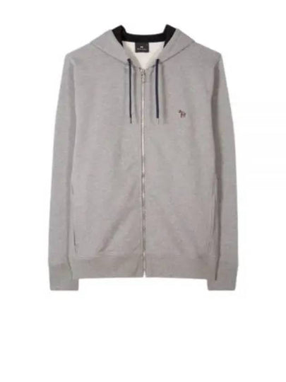 Zebra Logo Cotton Zip Up Hoodie Grey - PAUL SMITH - BALAAN 2