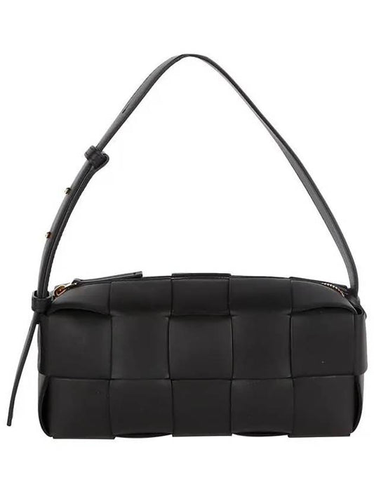 Brick Cassette Intrecciato Small Shoulder Bag Black - BOTTEGA VENETA - BALAAN 2