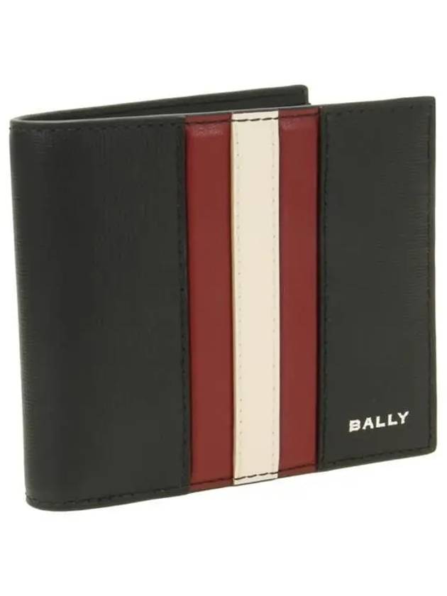 Ribbon Logo Bifold Half Wallet Black - BALLY - BALAAN 3