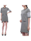 4 Bar Stripe Knit Midi Dress Grey - THOM BROWNE - BALAAN 3