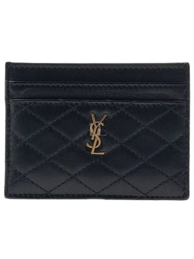 Gabi Quilted Lambskin Card Wallet Black - SAINT LAURENT - BALAAN 2