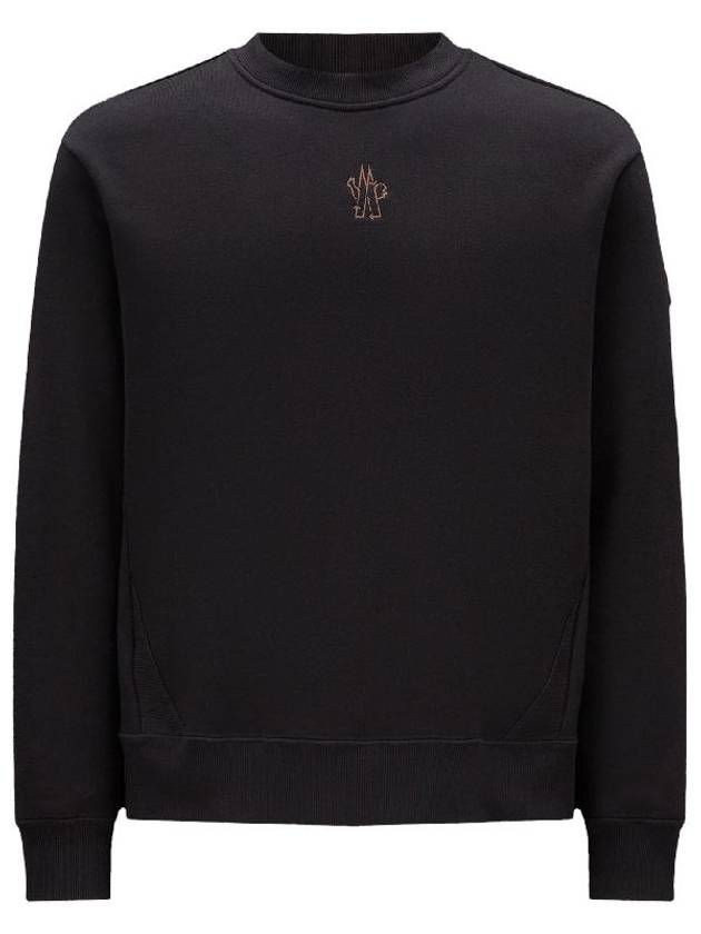 Embroidered Logo Sweatshirt Black - MONCLER - BALAAN 2