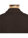 Men's Mock Neck Wool Knit Top Brown - TEN C - BALAAN 8