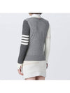 Funmix Fine 4 Bar V-neck Merino Knit Cardigan Tonal Grey - THOM BROWNE - BALAAN 6