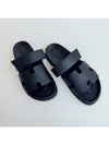 Hermes Chypre H Logo Calfskin Sandals Black - HERMES - BALAAN 7