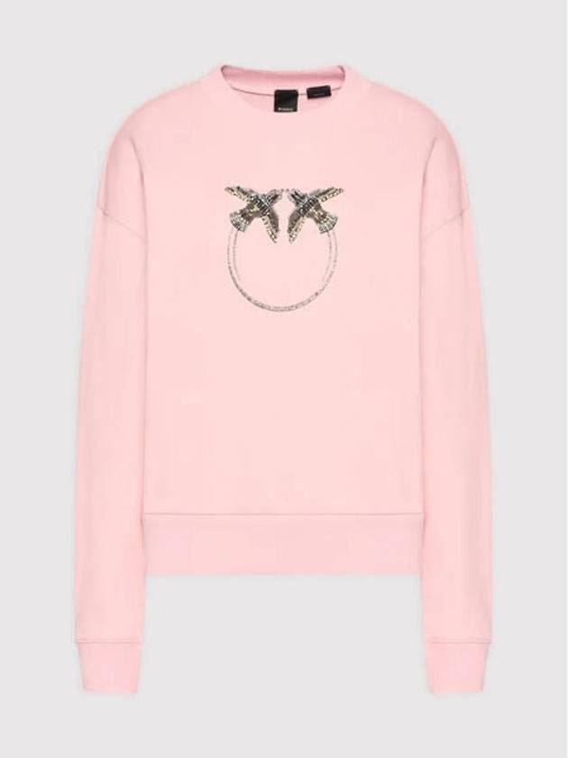 Bird Beads Logo Sweatshirt Melange Pink - PINKO - BALAAN 1