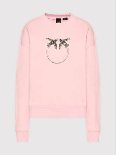 Bird Beads Logo Sweatshirt Melange Pink - PINKO - BALAAN 1