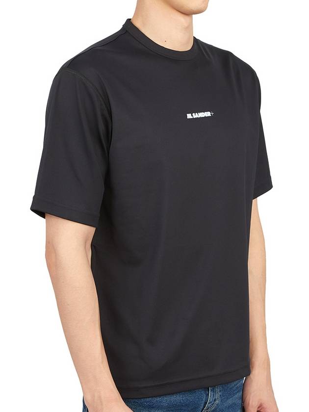 Men's Rash Guard Crew Neck Slim Fit Short Sleeve T-Shirt Black - JIL SANDER - BALAAN 4