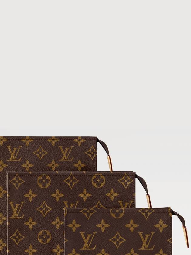 Trio Toilet Monogram Coated Canvas Pouch Bag Brown - LOUIS VUITTON - BALAAN 7