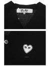 White Heart Waffen V-neck Knit Cardigan Black - COMME DES GARCONS - BALAAN 7