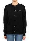 Black wappen wool round neck cardigan - COMME DES GARCONS PLAY - BALAAN 2