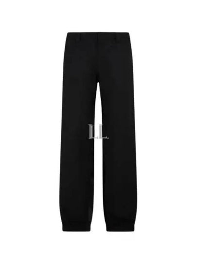 Triangle Logo Wool Straight Pants Black - PRADA - BALAAN 2