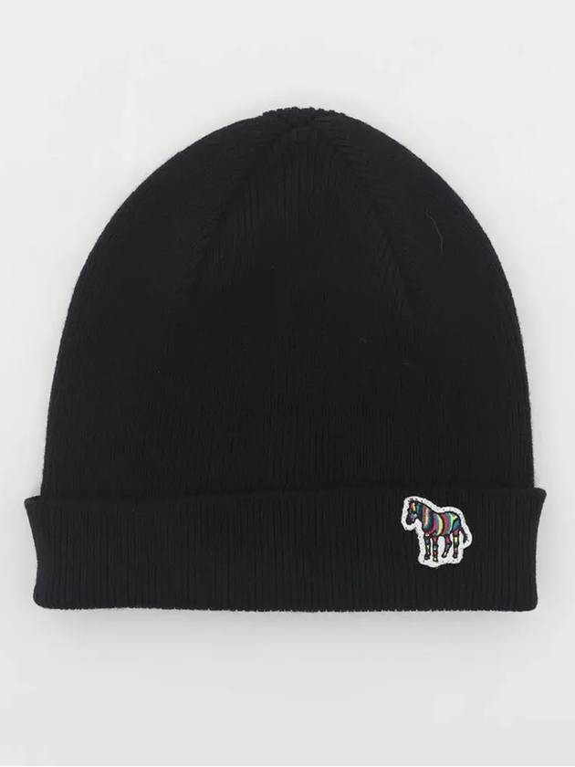 Zebra Patch Logo Beanie Black - PAUL SMITH - BALAAN 4