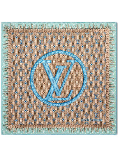 Monogram Rattan Square 90 Scarf Blue - LOUIS VUITTON - BALAAN 2