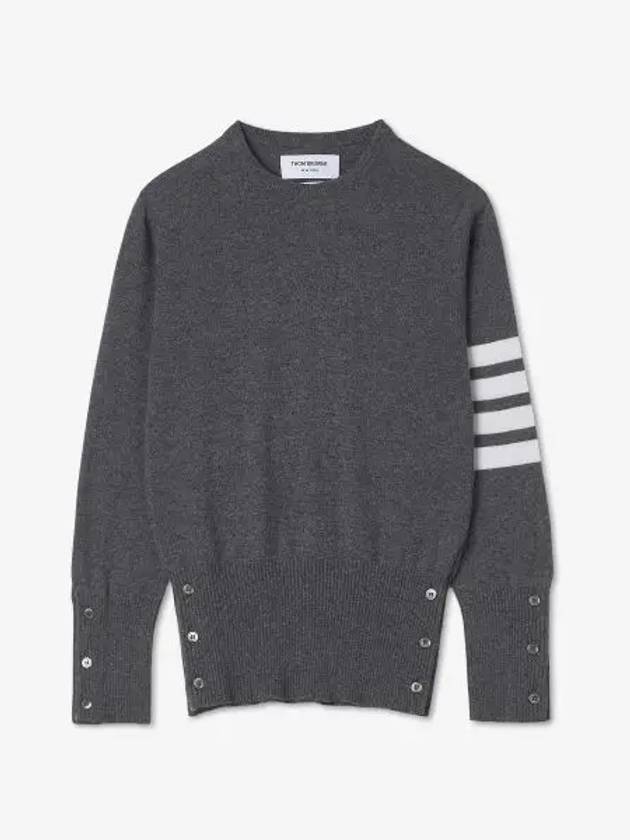 Women's 4 Bar Classic Cashmere Pullover Knit Top Grey - THOM BROWNE - BALAAN 2