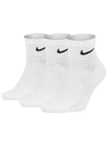 Everyday Cushioned Ankle Socks 3 Pack White - NIKE - BALAAN 1