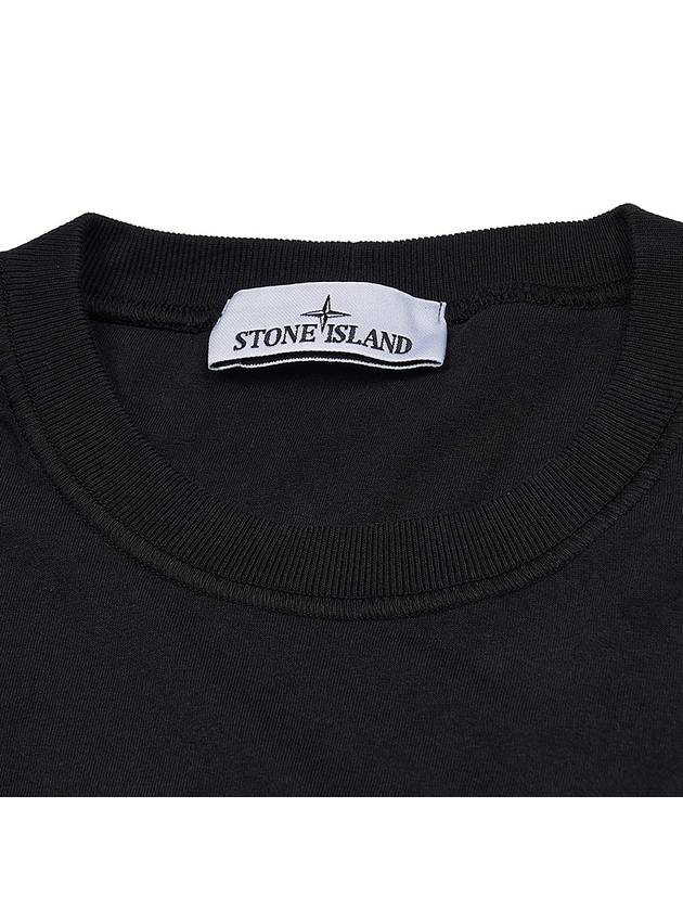 Organic Cotton Short Sleeve T-Shirt Black - STONE ISLAND - BALAAN 5