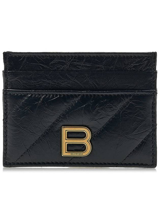 Crush Quilted Calfskin Card Wallet Black - BALENCIAGA - BALAAN 2