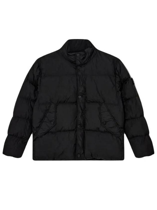 Garment Dyed Crinkle Reps Down Padding Black - STONE ISLAND - BALAAN 2