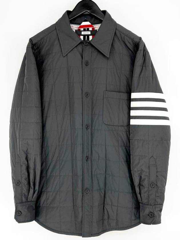 Diagonal padded shirt jacket gray size 3 - THOM BROWNE - BALAAN 3