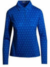 Women's Golf All Over Print Long Sleeve Polo Shirt Blue - G/FORE - BALAAN 2