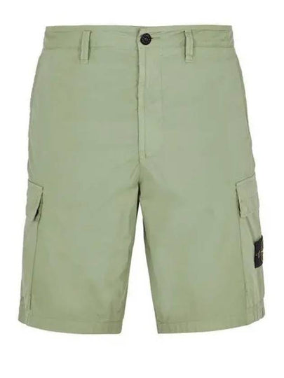 Men's Logo Patch Cargo Shorts Sage Green - STONE ISLAND - BALAAN 2