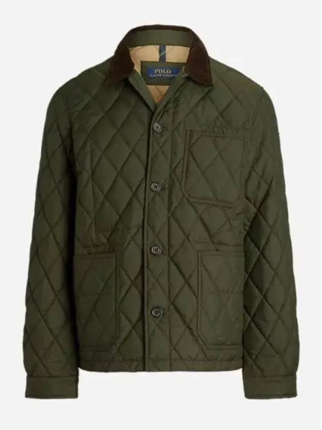 Diamond Quilted Jacket Khaki - POLO RALPH LAUREN - BALAAN 2