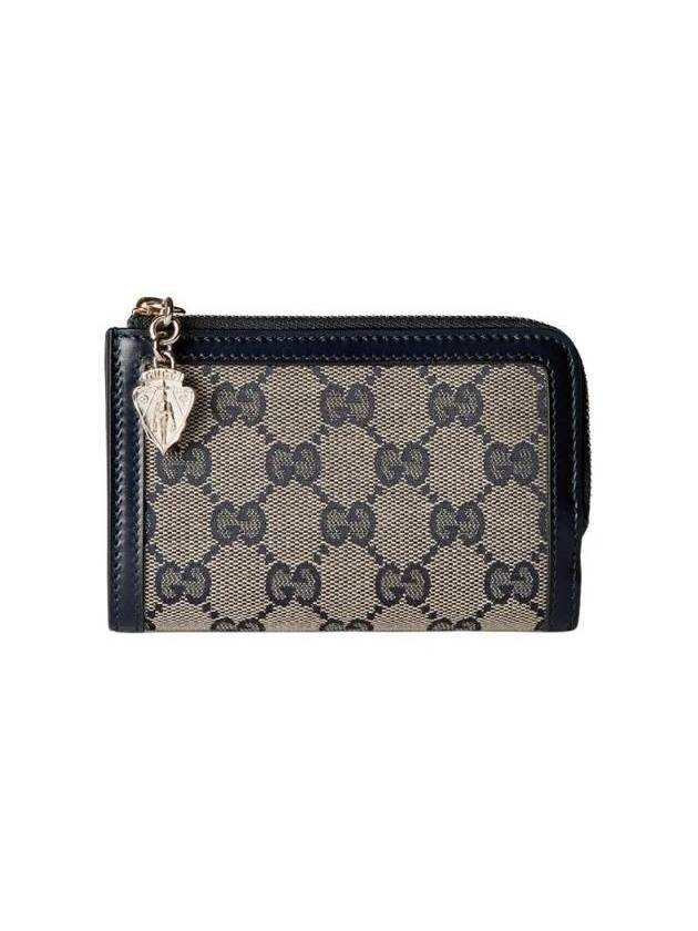 GG Canvas Mini Half Wallet Beige Blue - GUCCI - BALAAN 1