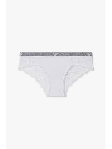 UNDERWEAR Women s Side Flower Embroidery Briefs White - EMPORIO ARMANI - BALAAN 1