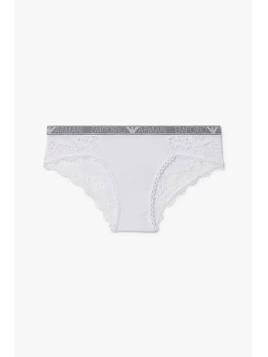 UNDERWEAR Women s Side Flower Embroidery Briefs White - EMPORIO ARMANI - BALAAN 1