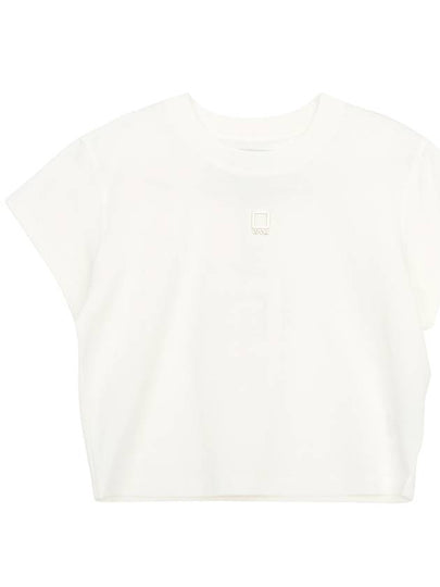 Women's Crop Short Sleeve T-Shirt White - WOOYOUNGMI - BALAAN 2