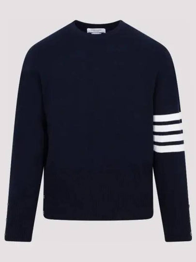 Diagonal Classic Cashmere Knit Top Navy - THOM BROWNE - BALAAN 2