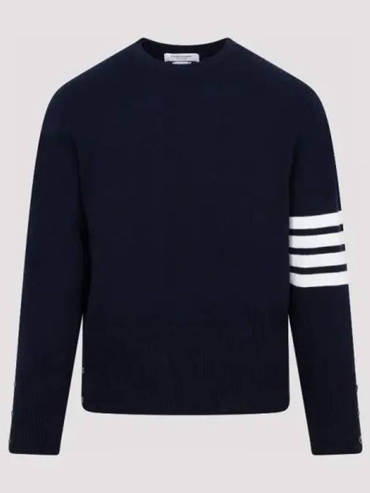 Diagonal Classic Cashmere Knit Top Navy - THOM BROWNE - BALAAN 2