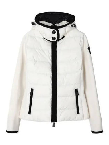 Grenoble logo patch hooded padded zip up cardigan - MONCLER - BALAAN 1