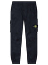 Stretch Cotton Tela Paracadute Cargo Straight Pants Navy Blue - STONE ISLAND - BALAAN 2