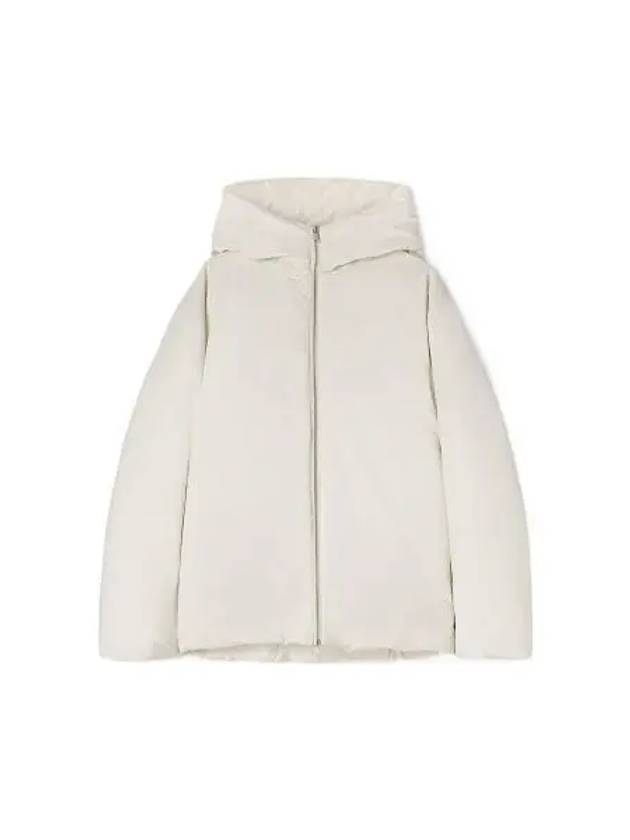 Zipper Hood Padded Down Jacket White - JIL SANDER - BALAAN 2