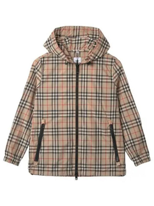 Vintage Check Hooded Jacket Archive Beige Jumper - BURBERRY - BALAAN 1