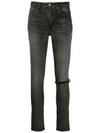 Women's Mid Rise Skinny Jeans Grey - SAINT LAURENT - BALAAN 3