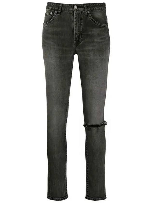 Women's Mid Rise Skinny Jeans Gray - SAINT LAURENT - BALAAN.