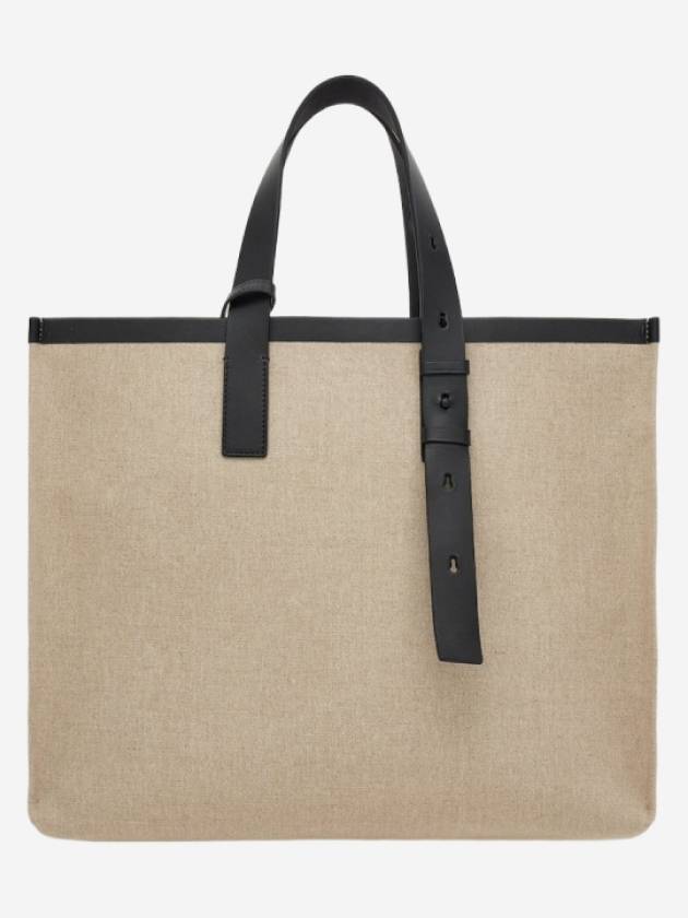 Signature Canvas Tote Bag Natural - SALVATORE FERRAGAMO - BALAAN 4