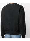 Men's Heart Embroidered Logo Sweatshirt Black - AMI - BALAAN 6