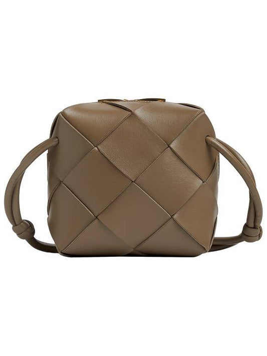 Intrecciato Mini Cassette Leather Camera Cross Bag Taupe Gray - BOTTEGA VENETA - BALAAN 1