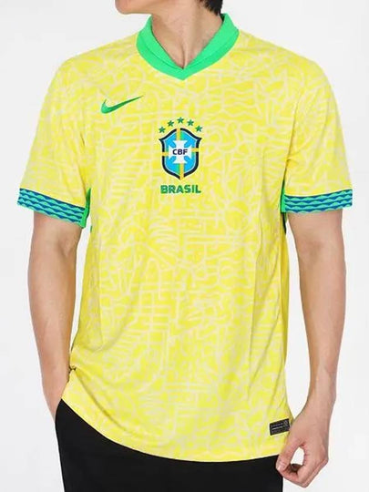 Brazil 2024 Stadium Home Jersey Replica Short Sleeve T-Shirt Yellow - NIKE - BALAAN 2