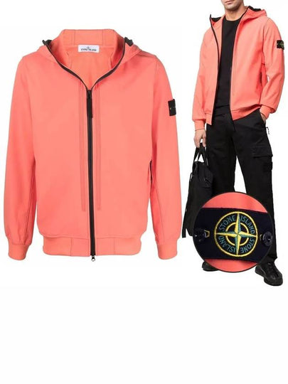 Wappen Patch Soft Shell Hooded Jacket Orange - STONE ISLAND - BALAAN 2