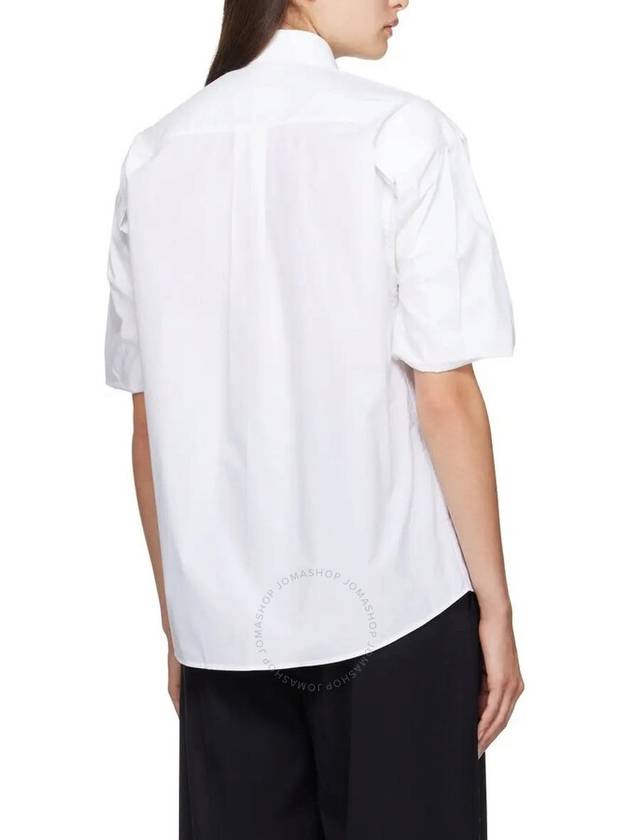 MM6  Maison Margiela Ladies White Short-Sleeve Cotton Shirt, Brand Size 40 (US Size 6) - MAISON MARGIELA - BALAAN 2