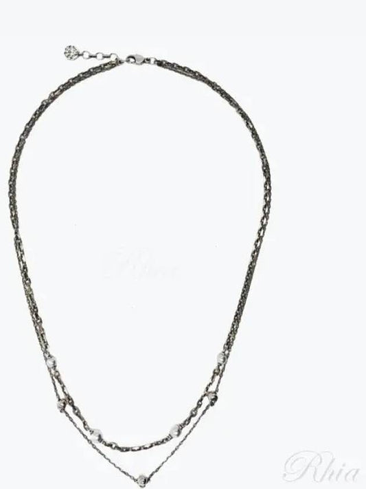 Pearl Skull Chain Necklace Silver - ALEXANDER MCQUEEN - BALAAN 2